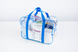 Удобные прозрачные сумки в роддом Прозрачная сумочка-косметичка в роддом для мамы, синяя, Mamapack. Фото №2