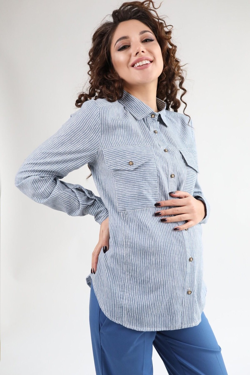 Блузы, рубашки Блуза для беременных и кормящих мам 4162601 деним, To be