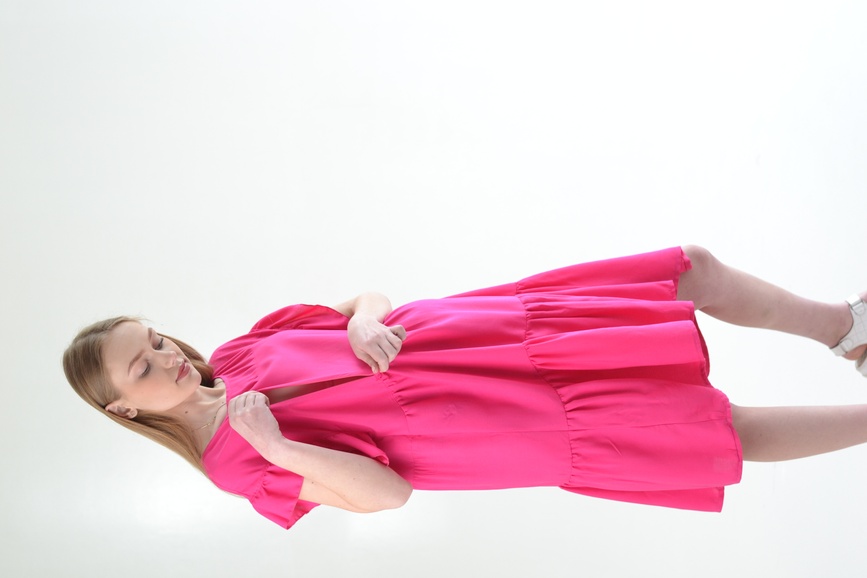 Платье Mollie для беременных и кормящих, малина, Dizhimama, Малиновий, 42
