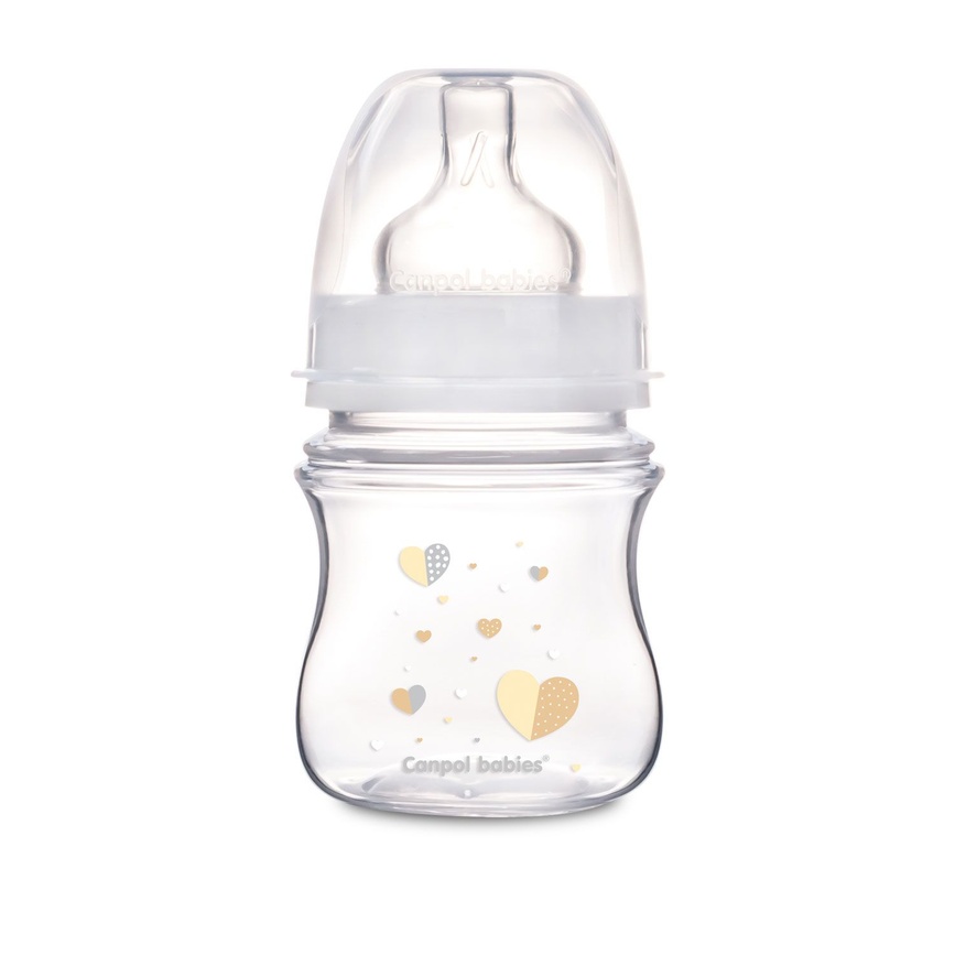 Бутылочки Антиколиковая бутылочка с широким отверстием EasyStart Newborn baby бежевая, 120 мл, Canpol babies