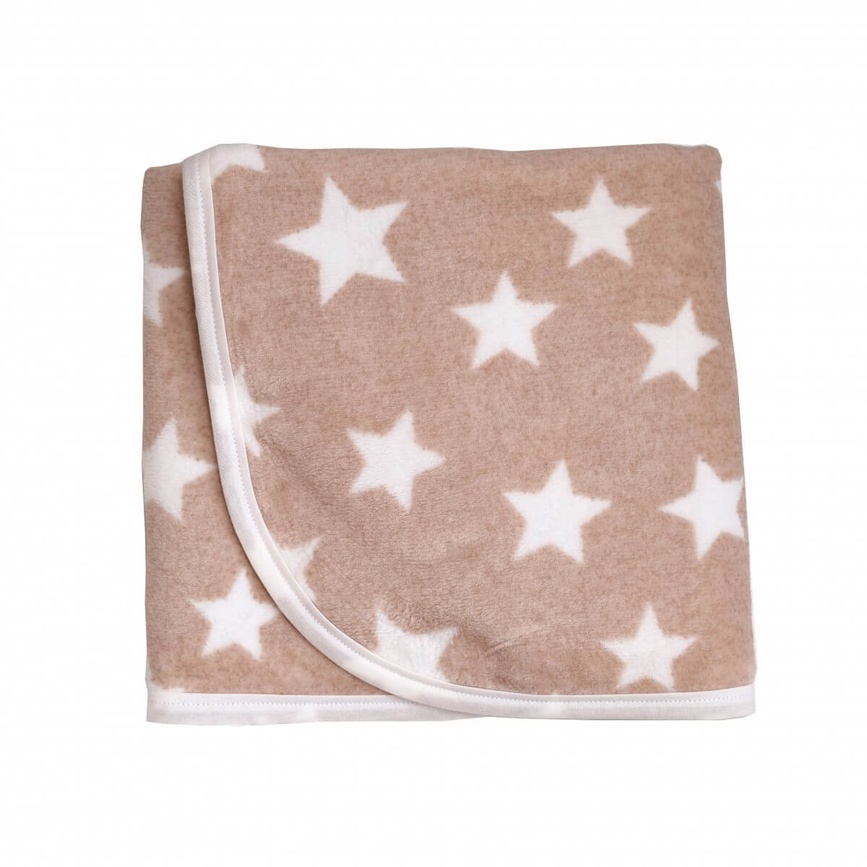Одеяла и пледы Плед детский велюровый Star 1409-TVS-02, 104x80см, бежевый, Twins