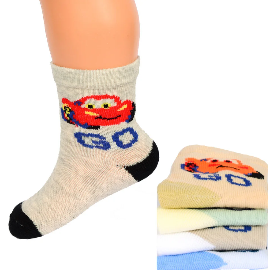 Шкарпетки Шкарпетки дитячі для хлопчика принт Машинка, Малюк