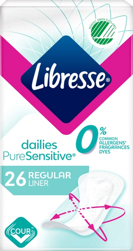 Гігієнічні прокладки Гігієнічні щоденні прокладки Libresse Dailies Pure Sensitive 26 шт, Libresse