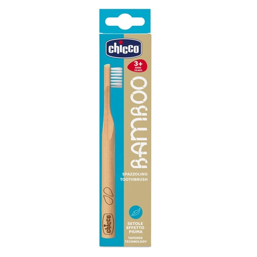 Щетка для зубов бамбуковая детская от 3 лет, голубая, Chicco