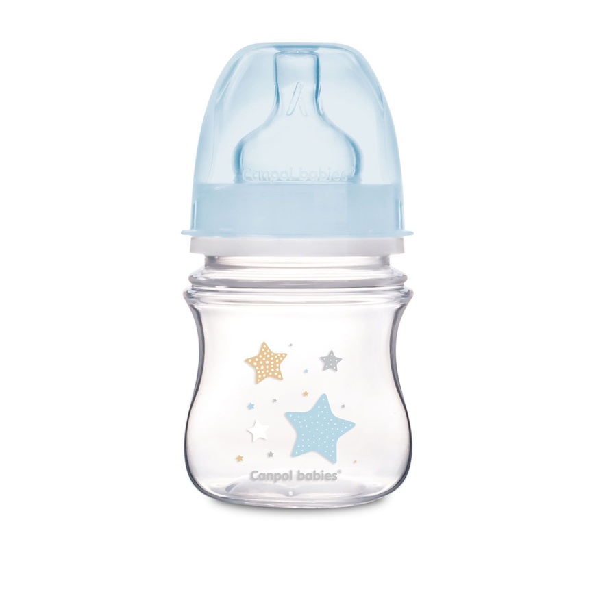 Бутылочки Антиколиковая бутылочка с широким отверстием EasyStart Newborn baby голубая, 120 мл, Canpol babies