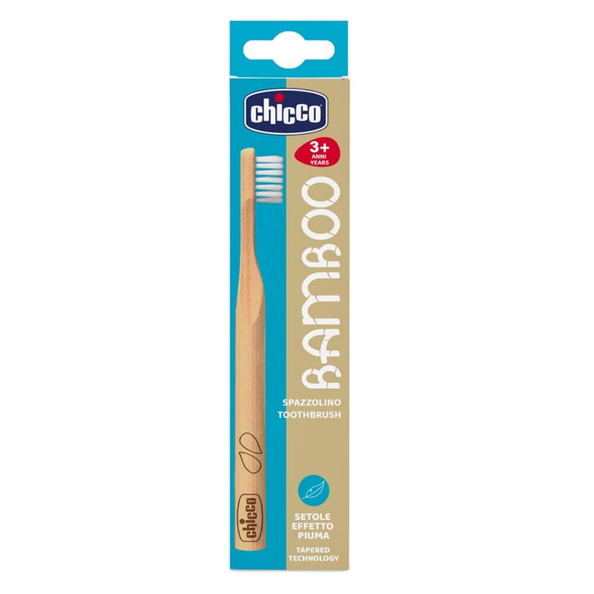 Щітка для зубів бамбукова дитяча від 3 років, блакитна, Chicco