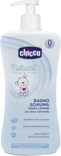 Шампунь для малышей Пена для ванны Natural Sensation Без слез, 500 мл, Chicco