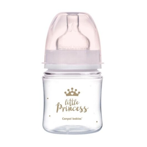 Бутылочки Бутылочка с широким отверстием антиколиковая EasyStart Royal baby, 120 мл, розовая, Canpol babies