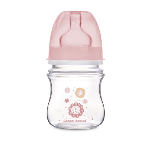 Бутылочки Антиколиковая бутылочка с широким отверстием EasyStart Newborn baby розовая, 120 мл, Canpol babies