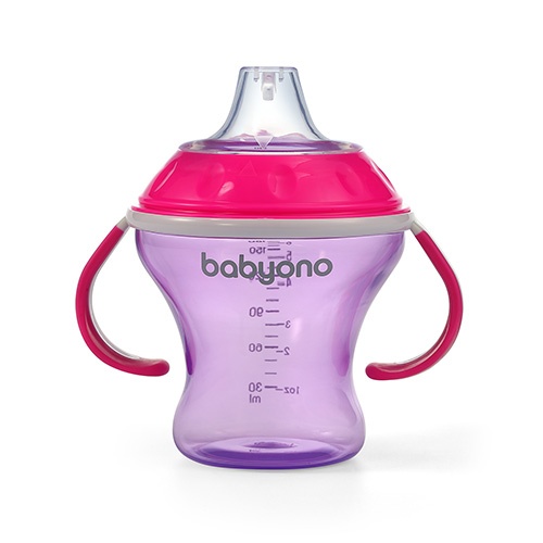 Посуда для детей Поилка непроливайка с мягким носиком, 180мл (3+) (Розовый) Natural nursing BabyOno