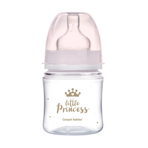 Пляшечки Пляшка з широким отвором антиколікова Easystart Royal baby 120 мл, рожева, Canpol babies