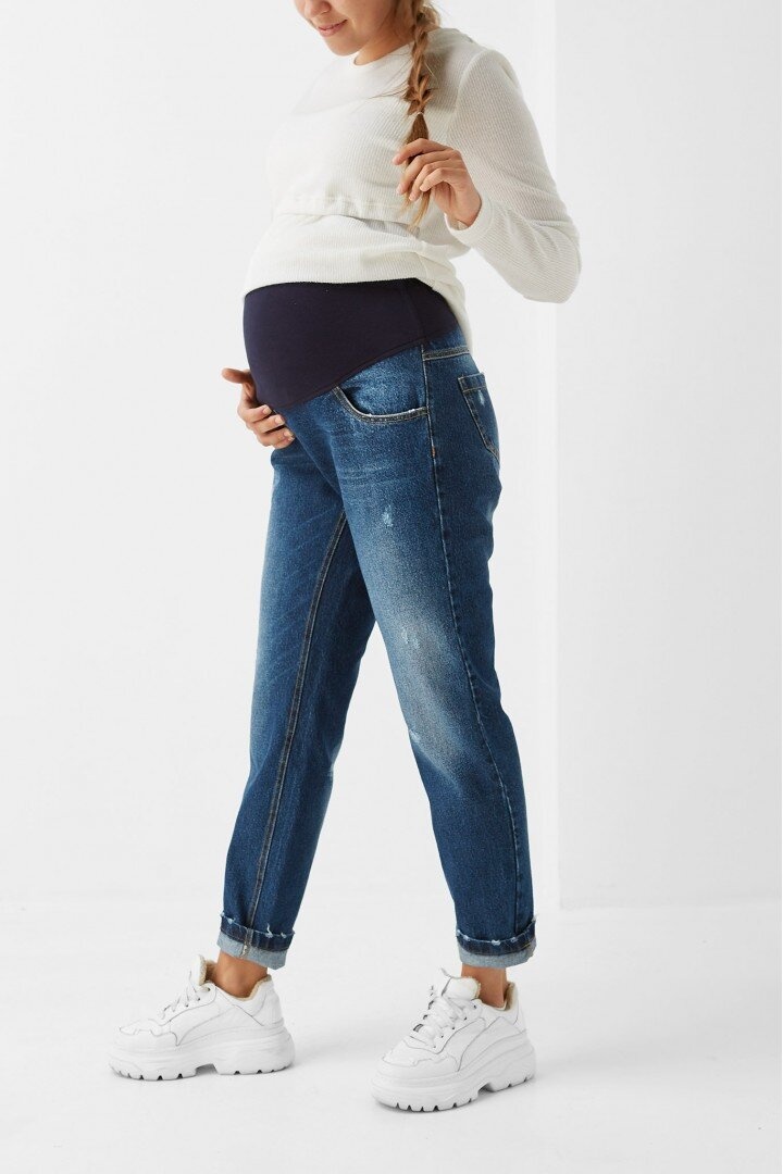 Джинсы Брюки джинсовые для беременных, синие, ТМ Dianora