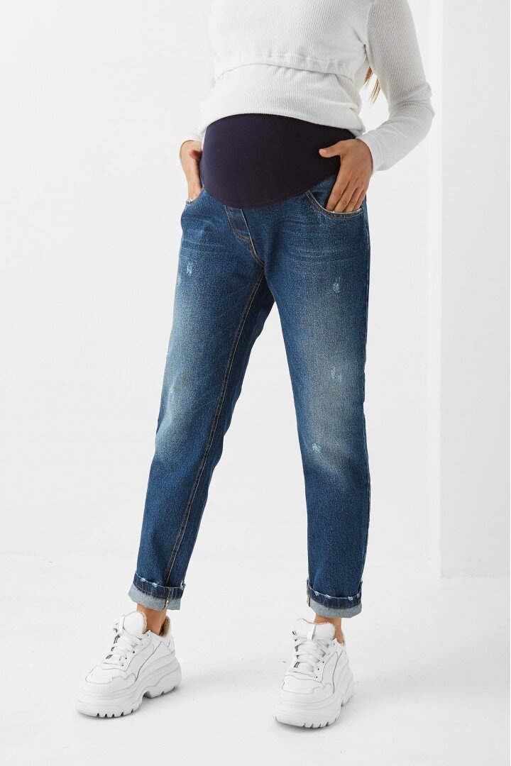 Джинсы Брюки джинсовые для беременных, синие, ТМ Dianora