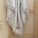 Одеяла и пледы Плед Муслин Жатка с бахромой серый, Маленькая Соня Фото №1