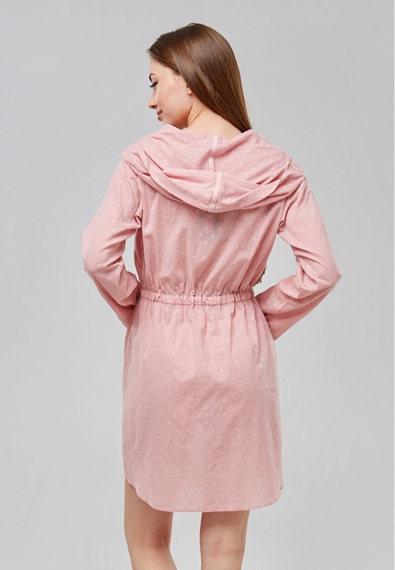 Туники Туника-рубашка с капюшеном 20115 розовый, DISMA