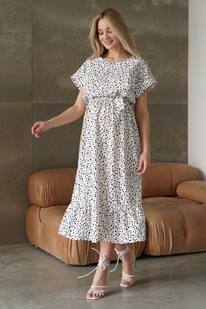 Платье для беременных, будущих мам, белый кап, To be, Белый, 46