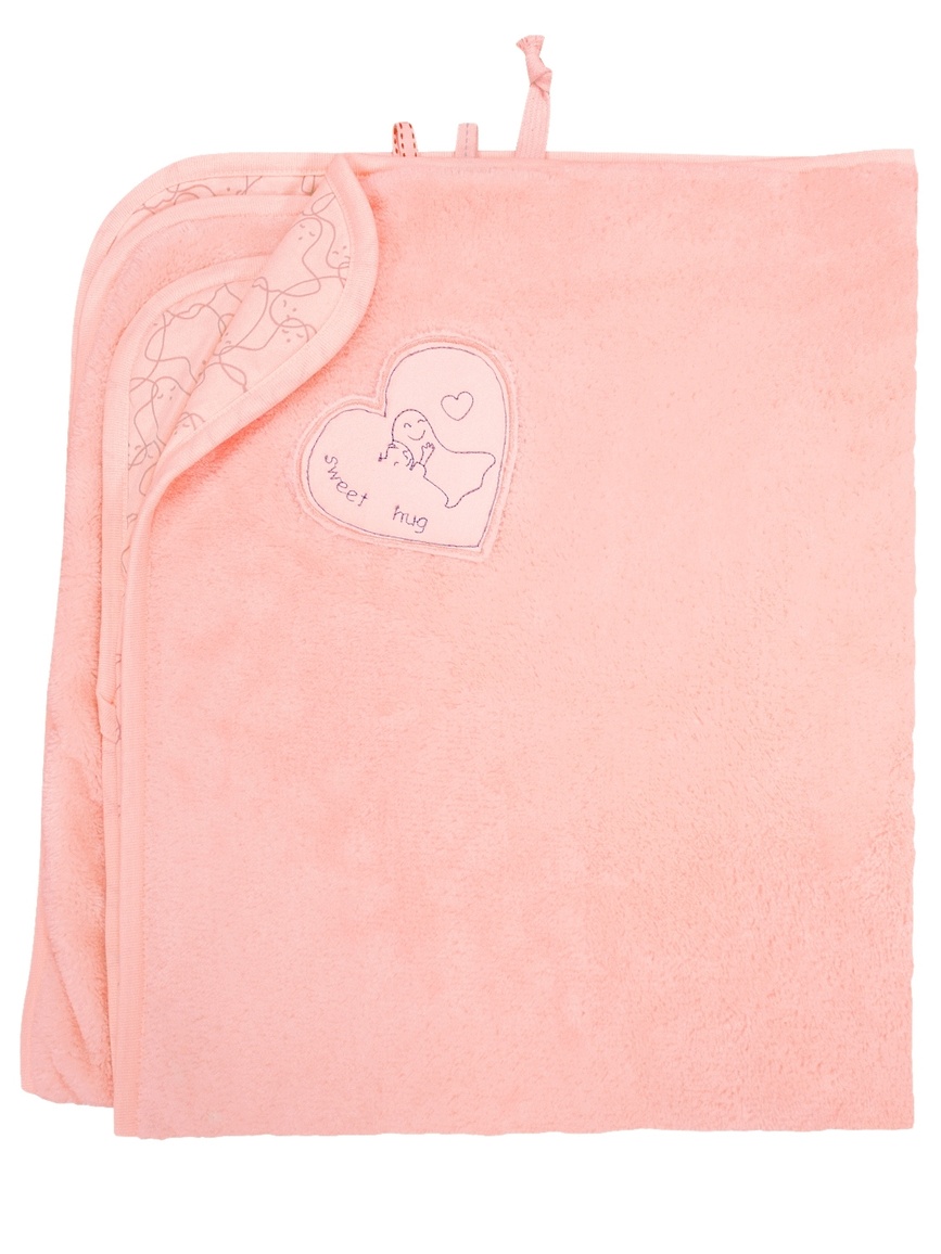 Одеяла и пледы Детский махровый плед с подкладкой Сладкие объятия розовый персик, Смил