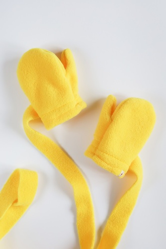 Варежки Флисовые рукавички Diego, желтые, ДоРечі