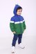 Куртки и пальто Куртка для мальчика Дино, сине-зеленая, Модный карапуз Фото №1