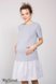 Платья на каждый день Платье-футболка для беременных и кормящих MISSI, серый меланж трикотаж с отделкой из серо-белой полоски, Юла Мама Фото №3