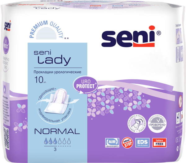 Післяпологові і урологічні прокладки Урологічні прокладки для жінок Lady Normal, 10шт, Seni