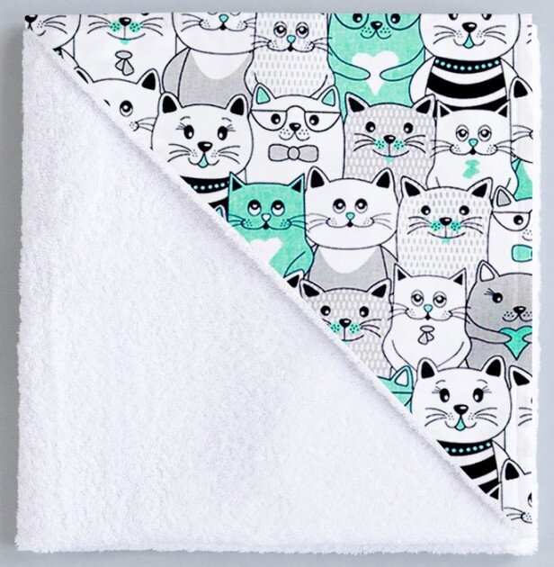Наматрасники Непромокаемый наматрасник Water Sheet Cats, мятный, 70х120, COSAS