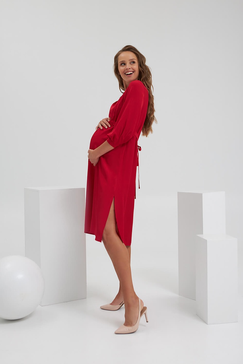 Платье для беременных и кормящих мам 2181 1554, красное, ТМ Dianora, Красный, S