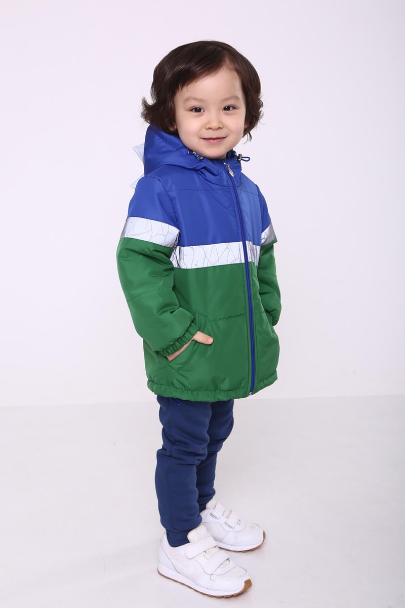Куртки і пальта Куртка для хлопчика Діно, синьо-зелена, Модний карапуз