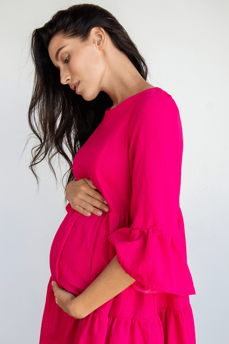 Платье для беременных и кормящих мам, малиновый, To be, Малиновый, 48