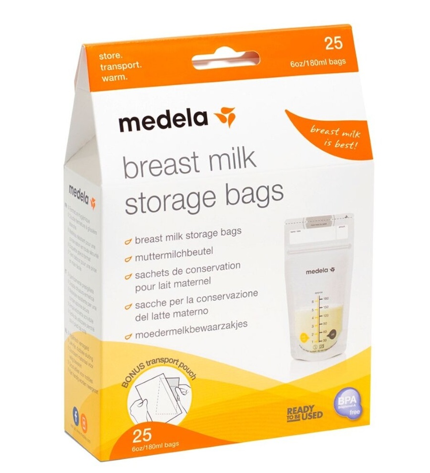 Молоковідсмоктувачі і аксесуари Пакети для збирання та зберігання грудного молока, 25 шт, Medela