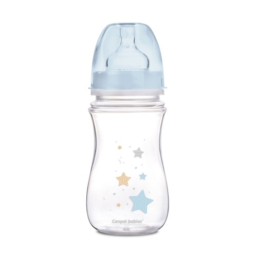 Бутылочки Антиколиковая бутылочка с широким отверстием EasyStart Newborn baby голубая, 240 мл, Canpol babies