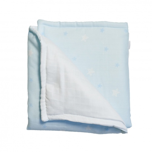 Одеяла и пледы Плед Twins муслиновый 110x80 утепленный 1610-PMT-04, Звездочка голубая, голубой, Twins