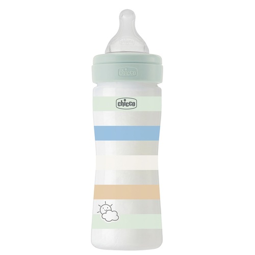 Пляшечки Пляшечка пластик Chicco Well-Being Colors, 250мл, силіконова соска, 2м+, Chicco