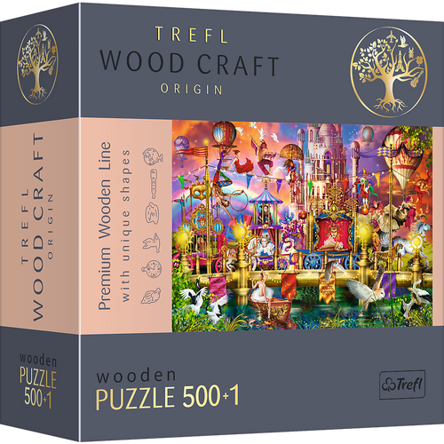 Пазли, мозаїка Пазли фігурні з дерева - (500 + 1 елм.) - "Чарівний світ" , Trefl