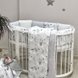 Постелька Комплект Baby Design Коты в облаках, овал, 6 элементов, серый, Маленькая Соня Фото №1