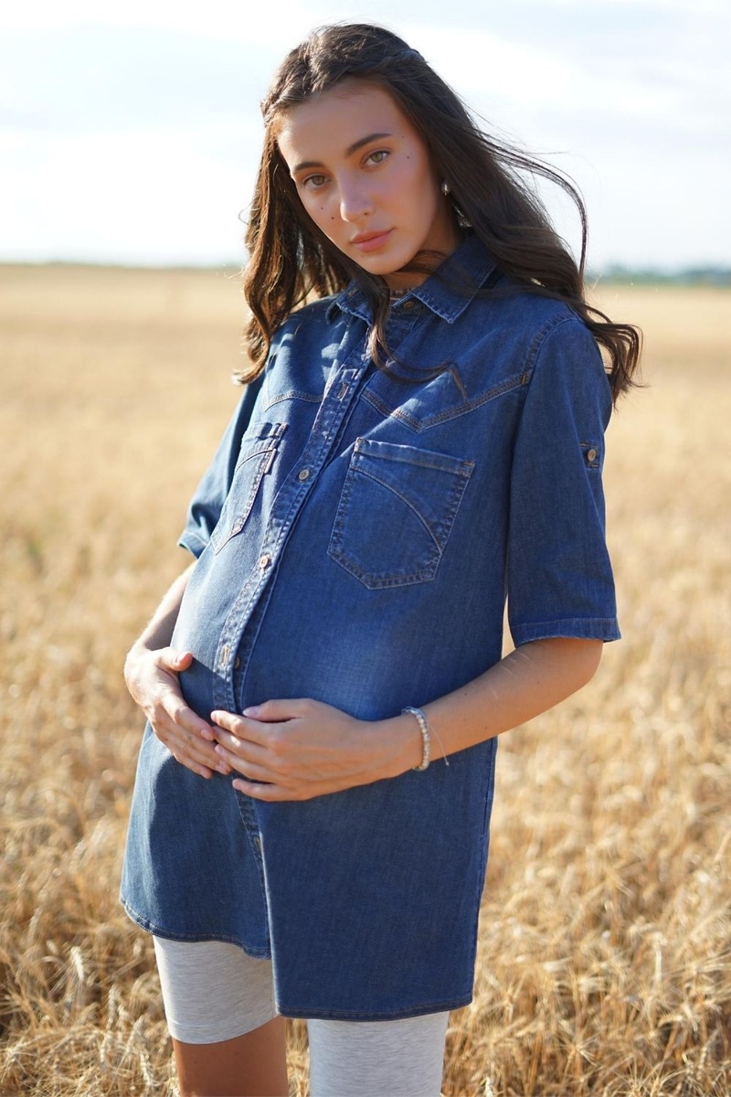 Туніки Блуза для вагітних і годуючих мам 898411 синій, To be