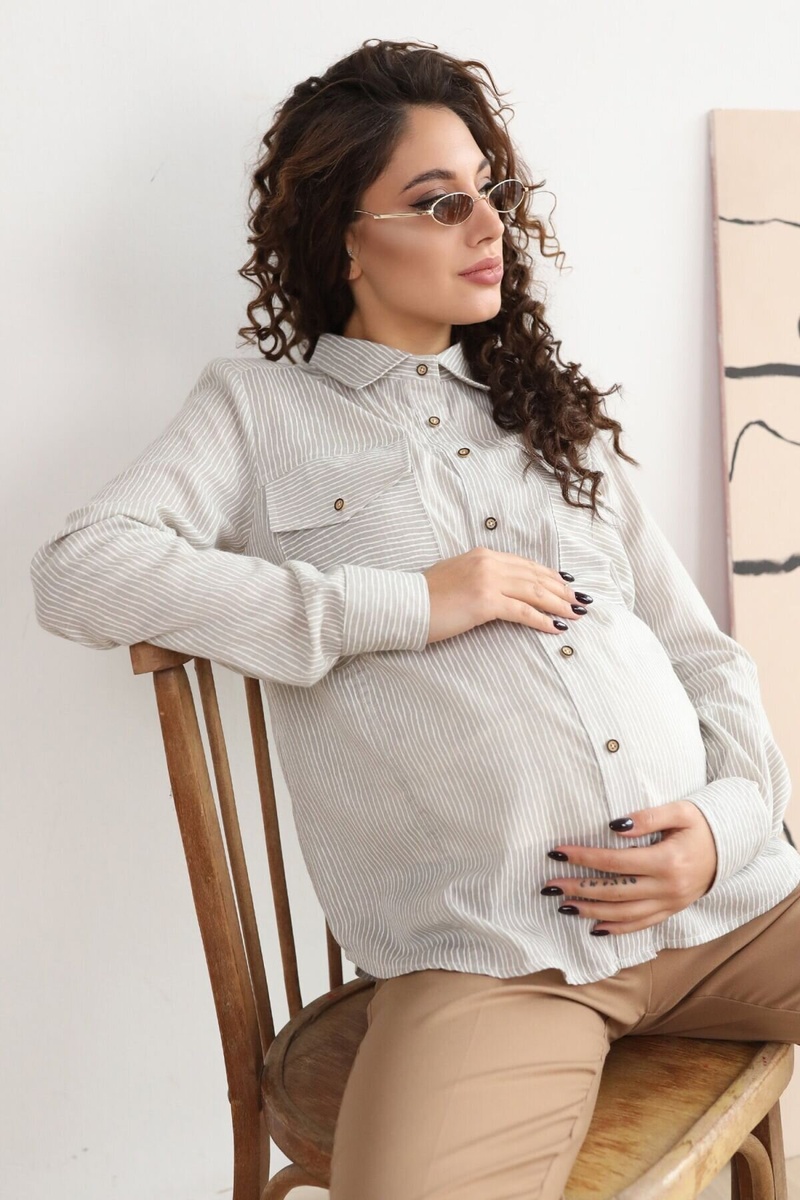 Блузи, сорочки Блуза для вагітних і годуючих мам 4162601 сірий, To be