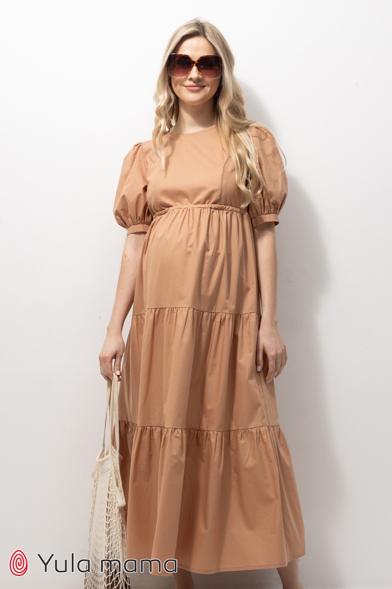 Сукня для вагітних і годуючих мам PARIS, карамель, Юла мама, Оливка, XL