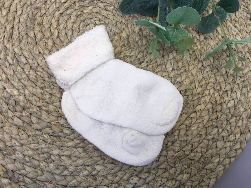 Носочки Носочки для новорожденных, махровые, белые, Eslayn