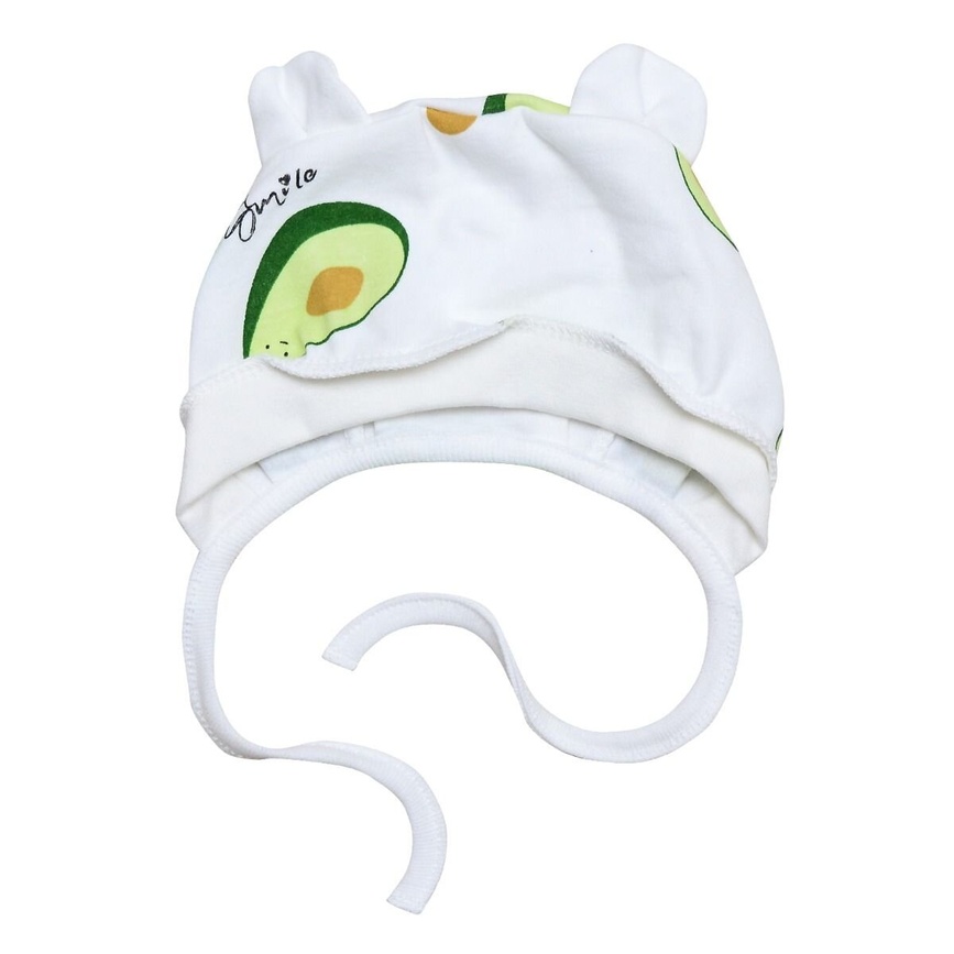 Чепчики, шапочки для новонародженних Чепчик з вушками для новонароджених Авокадо, молочний, Minikin