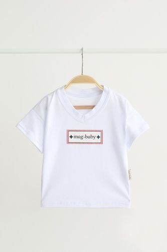 Футболка біла, MagBaby, Білий, 110