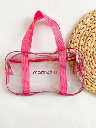 Удобные прозрачные сумки в роддом Прозрачная сумочка в роддом для малыша S, розовая, Mamapack.