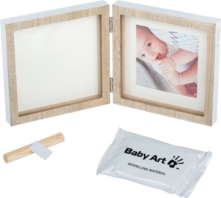 Беби Арт - памятные подарки Двойная деревянная рамка с отпечатком ручки, Baby art