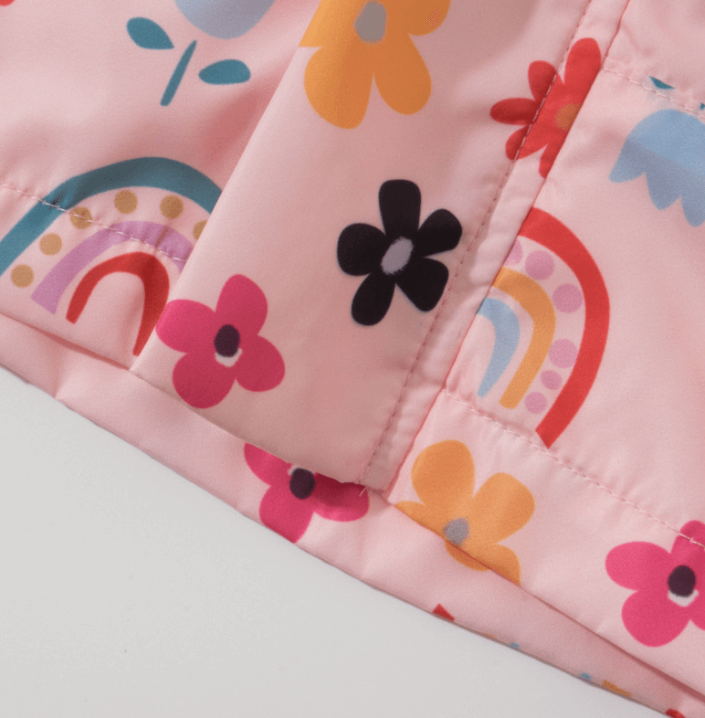 Куртка-вітрівка для дівчинки Flowers and rainbow, Malwee, Рожевий, 100
