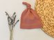 Чепчики, шапочки для новонародженних Шапочка вузлик інтерлок, теракота, Little Angel Фото №1