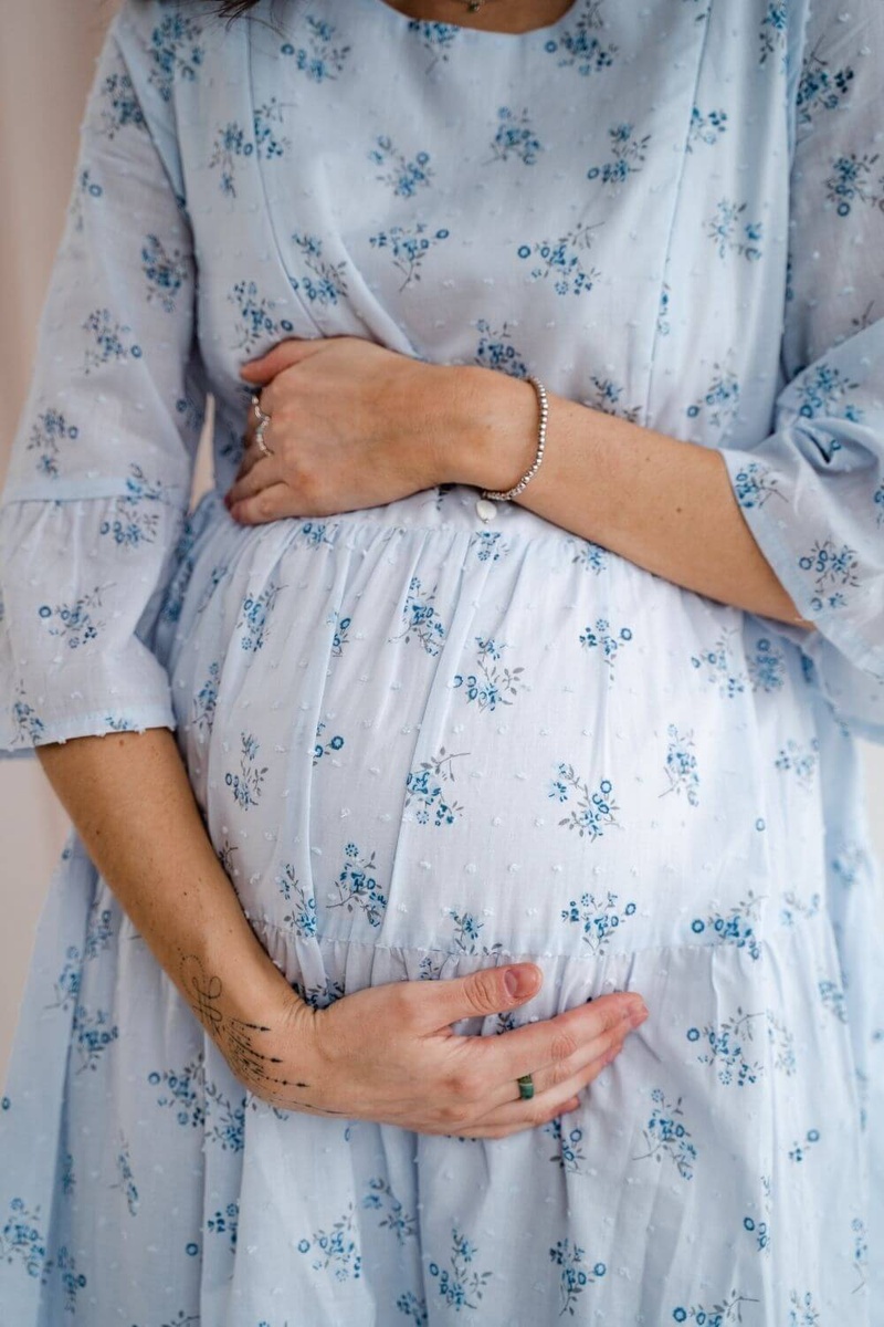 Платье для беременных и кормящих мам 4250717 голубое, To be, Голубой, 42
