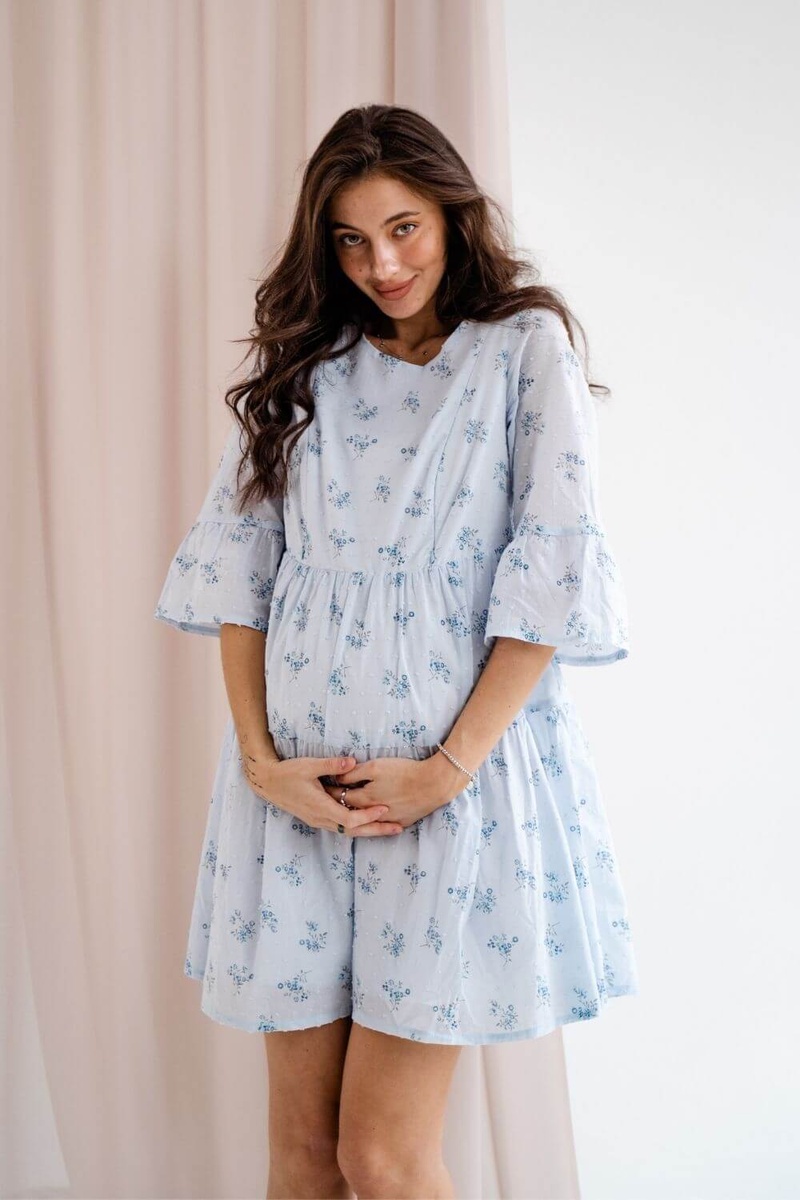 Платье для беременных и кормящих мам 4250717 голубое, To be, Голубой, 42