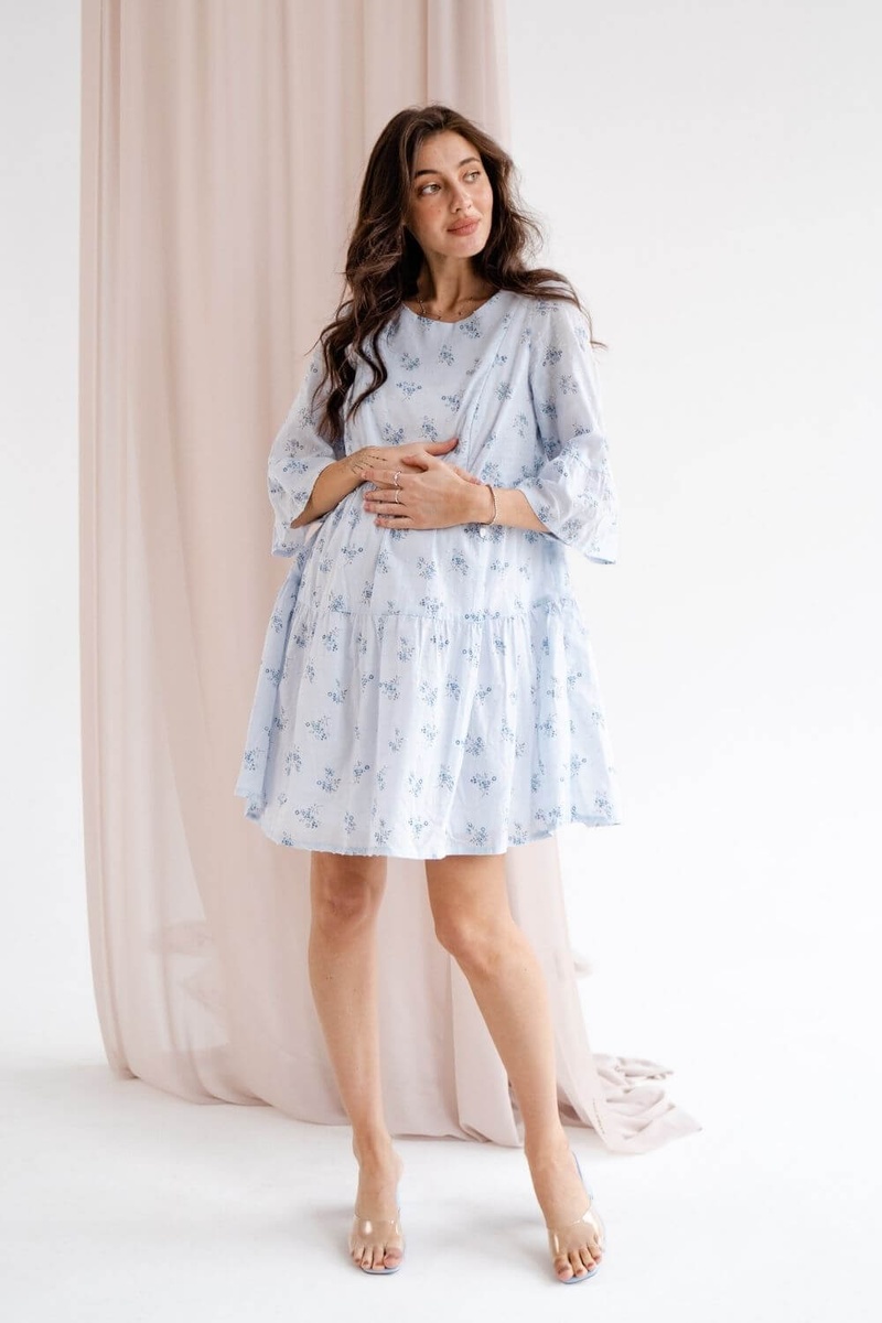 Сукня для вагітних і годуючих мам 4250717 блакитна, To be, Блакитний, 42