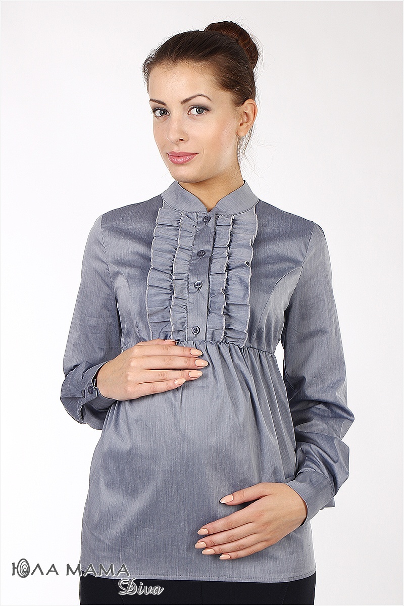 Блузы, рубашки Блузка для беременных серая Michele ТМ Юла мама