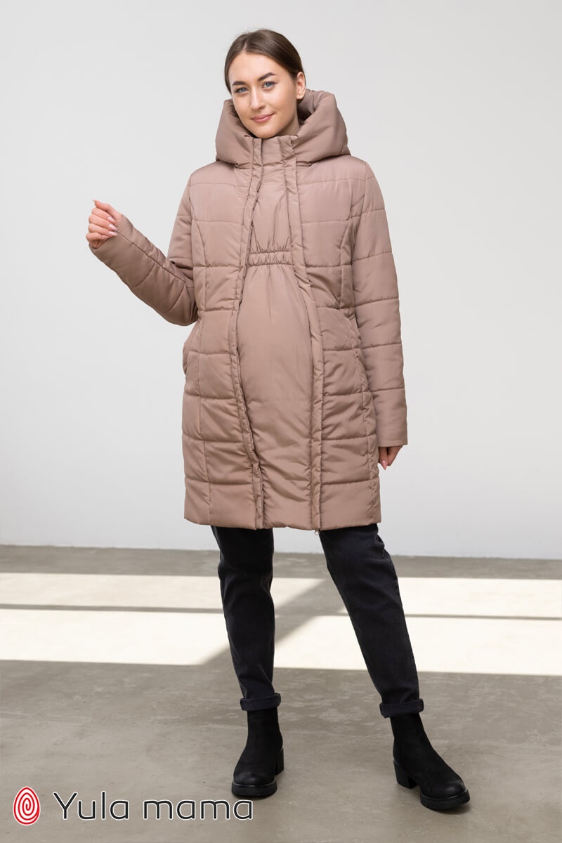 Зимова куртка для вагітних EYLA OW 2 в 1, капучіно, Юла Мама, Капучино, S